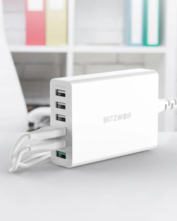 BlitzWolf BW-S15 bílá 60W 6x USB QC 3.0 nabíječka