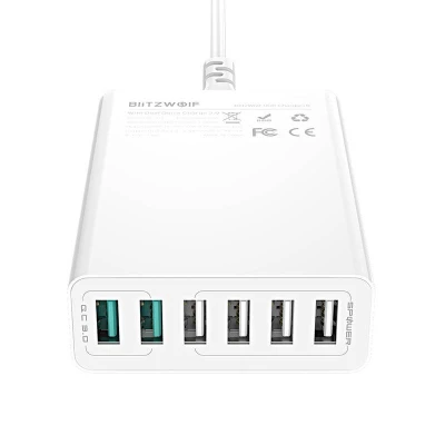 BlitzWolf BW-S15 bílá 60W 6x USB QC 3.0 nabíječka