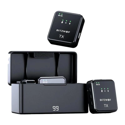 Blitzwolf Wireless Microphone, BW-SX63, 1000mAh (black) Blitzwolf Wireless Microphone, BW-SX63, 1000mAh (black)