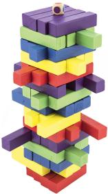 Bonaparte DŘEVO Hra věž Jenga barevná 60 dílků (společenská hra)