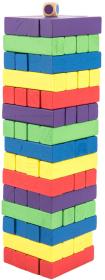 Bonaparte DŘEVO Hra věž Jenga barevná 60 dílků (společenská hra)