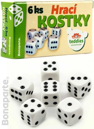 Bonaparte Hra kostky hrací 13x13mm set 6ks (společenská hra)