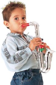 BONTEMPI Saxofon dětský stříbrný 4 klapky plast (hudební nástroje)