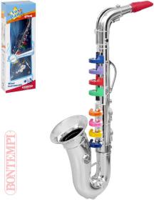 BONTEMPI Saxofon dětský stříbrný 8 klapek plast (hudební nástroje)