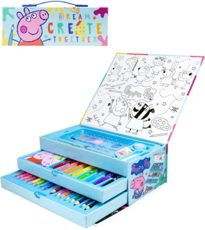 Box kreativní prasátko Peppa Pig výtvarné kreslicí potřeby Box kreativní prasátko Peppa Pig výtvarné kreslicí potřeby