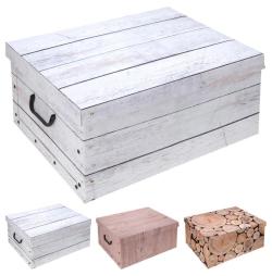 Box úložný 51x37x24cm s víkem, karton mix dekorů (VÝPRODEJ)