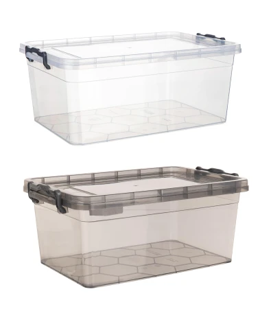 BRILANZ Box úložný GEMA 20l, 49x32,5x19,5cm, víko, klip, PH ŠE/TRA