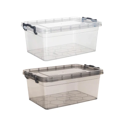 BRILANZ Box úložný GEMA 9l, 36,5x24,5x15,5cm, víko, klip, PH ŠE/TRA
