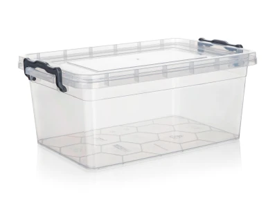 BRILANZ Box úložný GEMA 9l, 36,5x24,5x15,5cm, víko, klip, PH ŠE/TRA