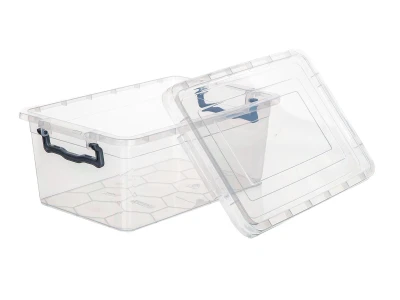 BRILANZ Box úložný GEMA 9l, 36,5x24,5x15,5cm, víko, klip, PH ŠE/TRA