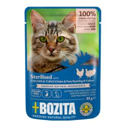 Bozita Cat Sterilised kousky v omáčce s kuřecím a krůtím, kapsička 85 g Bozita Cat Sterilised kousky v omáčce s kuřecím a krůtím, kapsička 85 g