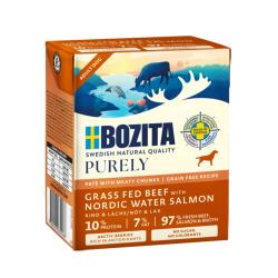 Bozita Purely Dog paté s hovězím a lososem GF 370 g (bal. 6 ks)