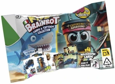 BRAINROT Set sběratelské karty holografické + dětské tetování s překvapením