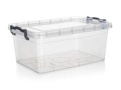 BRILANZ Box úložný GEMA 9l, 36,5x24,5x15,5cm, víko, klip, PH ŠE/TRA