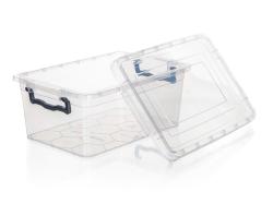 BRILANZ Box úložný GEMA 9l, 36,5x24,5x15,5cm, víko, klip, PH ŠE/TRA