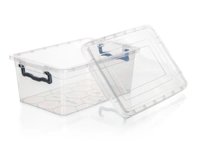 BRILANZ Box úložný GEMA 9l, 36,5x24,5x15,5cm, víko, klip, PH ŠE/TRA
