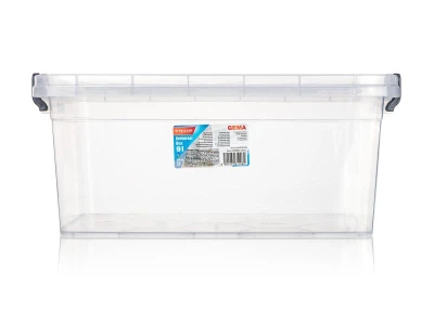 BRILANZ Box úložný GEMA 9l, 36,5x24,5x15,5cm, víko, klip, PH ŠE/TRA
