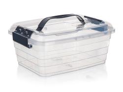 BRILANZ Box úložný VILARD 5l,29x22x13cm,víko,klip,madlo,PH KOUŘ/TRA