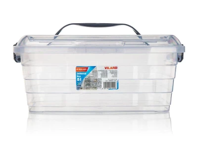 BRILANZ Box úložný VILARD 5l,29x22x13cm,víko,klip,madlo,PH KOUŘ/TRA