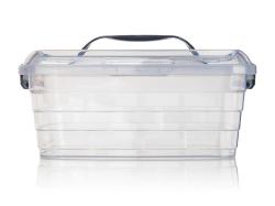 BRILANZ Box úložný VILARD 5l,29x22x13cm,víko,klip,madlo,PH KOUŘ/TRA