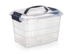 BRILANZ Box úložný VILARD 8,5l,31x24x21cm,víko,klip,madlo,PH KOUŘ/TRA