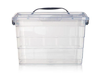 BRILANZ Box úložný VILARD 8,5l,31x24x21cm,vieko,klip,úchyt,PH DYM/TRA