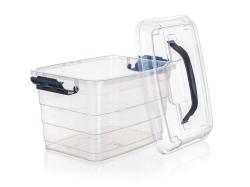 BRILANZ Box úložný VILARD 8,5l,31x24x21cm,víko,klip,madlo,PH KOUŘ/TRA