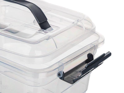 BRILANZ Box úložný VILARD 8,5l,31x24x21cm,vieko,klip,úchyt,PH DYM/TRA