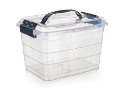 BRILANZ Box úložný VILARD 8,5l,31x24x21cm,víko,klip,madlo,PH KOUŘ/TRA (VÝPRODEJ)