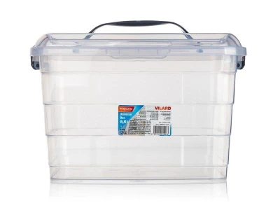 BRILANZ Box úložný VILARD 8,5l,31x24x21cm,vieko,klip,úchyt,PH KÚR/TRA (VÝPREDAJ)