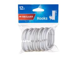 BRILANZ Háček pro koupelnový závěs 5,7x4cm PH BÍ (12ks)