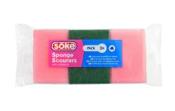 BRILANZ Houbička na nádobí tvarov.9,5x7x4,5cm (3ks) mix barev