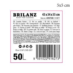 BRILANZ Koš na špinavé prádlo ratan 50l 55x43x34cm PH KRÉM