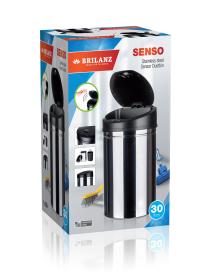 BRILANZ Koš odp.bezdotyk.SENZO 30l kul.nerez+PH