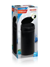 BRILANZ Koš odp.bezdotyk.SENZO 60l kul.nerez+PH ČER