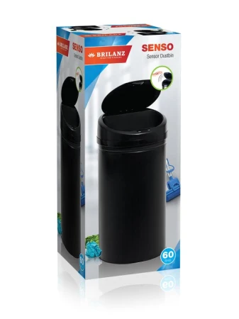 BRILANZ Kôš odp.bezdotyk.SENZO 60l kruh.nerez+PH ČIERNY