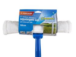 BRILANZ Stěrka na okna mikrovlákno + guma 25cm, telekop.tyč 75-150cm