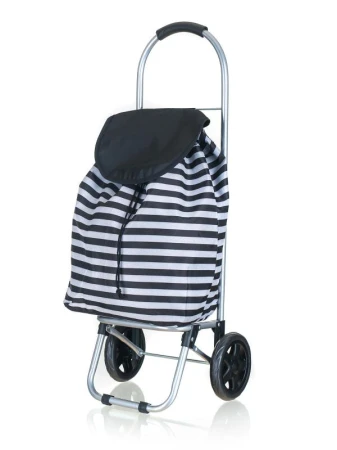 BRILANZ Taška nákupní 30l, nosnost 25kg, PRUHY BÍ/ČER