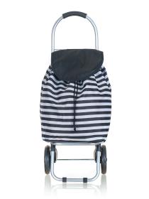 BRILANZ Taška nákupní 30l, nosnost 25kg, PRUHY BÍ/ČER