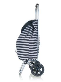 BRILANZ Taška nákupní 30l, nosnost 25kg, PRUHY BÍ/ČER