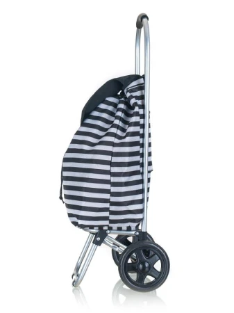BRILANZ Taška nákupní 30l, nosnost 25kg, PRUHY BÍ/ČER