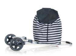 BRILANZ Taška nákupní 30l, nosnost 25kg, PRUHY BÍ/ČER