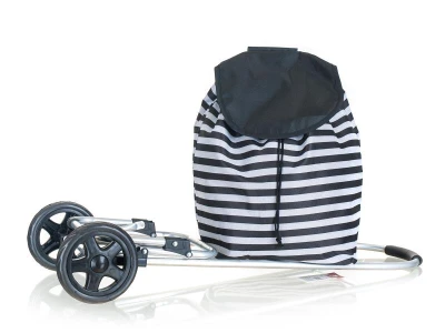 BRILANZ Taška nákupní 30l, nosnost 25kg, PRUHY BÍ/ČER