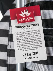 BRILANZ Taška nákupní 30l, nosnost 25kg, PRUHY BÍ/ČER
