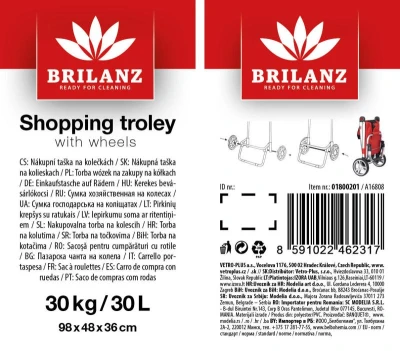 Brilanz Taška nákupní 30l, nosnost 30kg ČRV