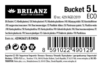 BRILANZ Vědro 5l ECO s výlevkou PH mix dekorů