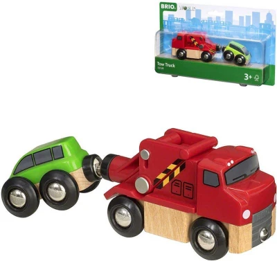 Brio DŘEVO Odtahová služba herní set kamion + osobní vozidlo 33528