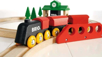 Brio DREVO Baby vláčiková dráha osmička Classic set s doplnkami 22ks
