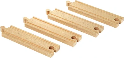 Brio DŘEVO Kolej rovná střední set 4ks doplněk k vláčkodráze