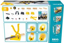 Brio DŘEVO Nakladač Volvo montážní stavebnice 58 dílků na baterie Světlo